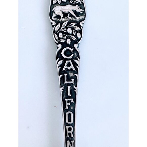 Antique Sterling silver Oakland California Souvenir Spoon Ornate Tree - Picture 3 of 13